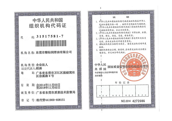 组织机构代码证正本